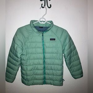 PATAGONIA Kids Down Sweater in Thermal Blue Ironclad Guarantee size LG 11-13yrs